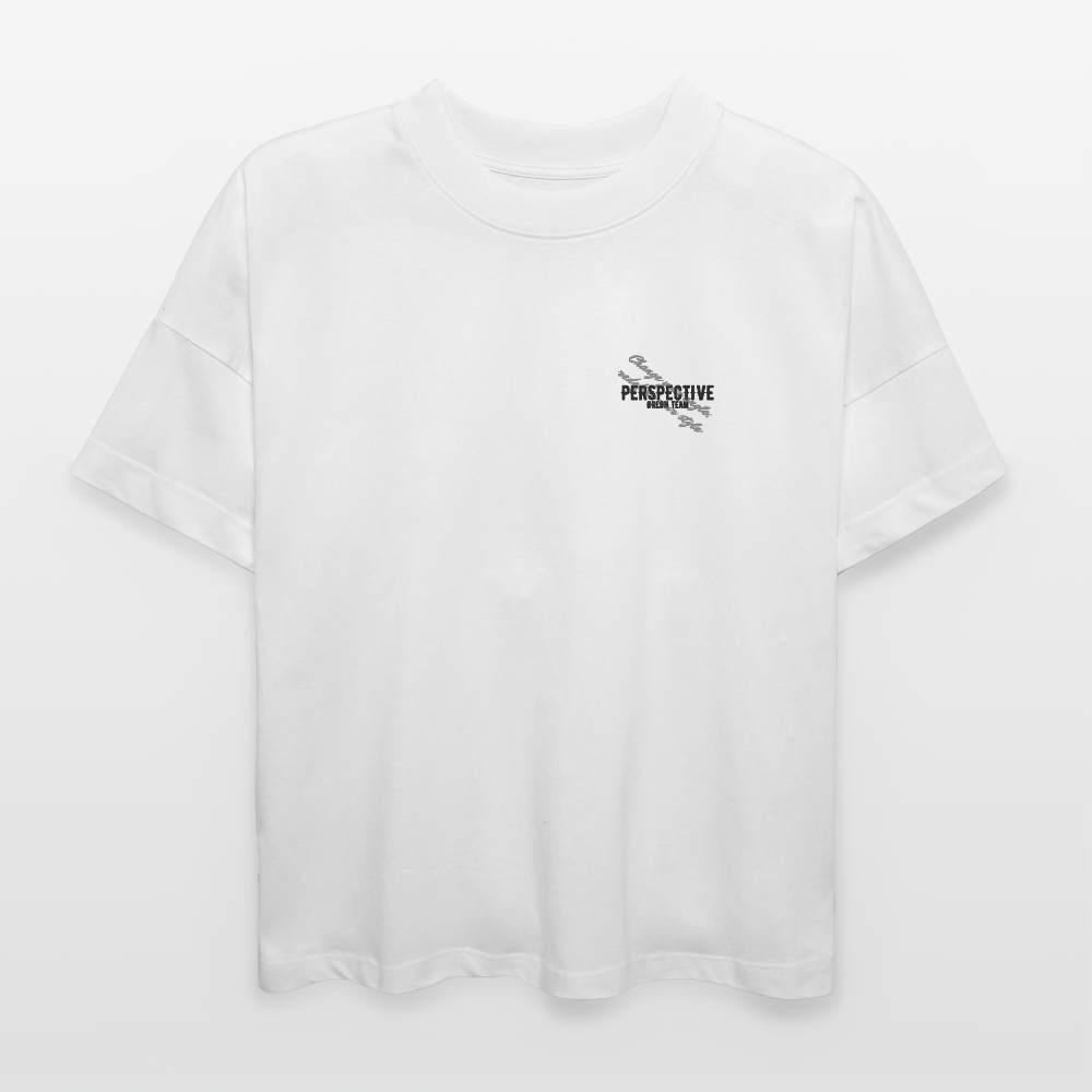 ØREØN PERSPECTIVE CHANGE YOUR ANGLE OVERSIZED T-SHIRT - white