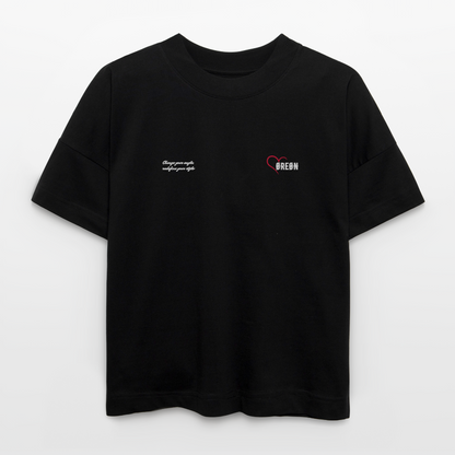 ØREØN HEART BEAT OVERSIZED T-SHIRT - black