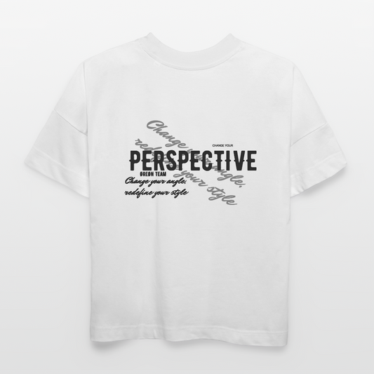 ØREØN PERSPECTIVE CHANGE YOUR ANGLE OVERSIZED T-SHIRT - white