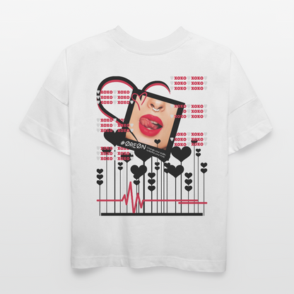 ØREØN HEART BEAT OVERSIZED T-SHIRT - white