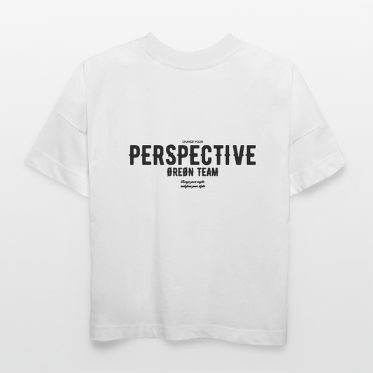 ØREØN TEAM PERSPECTIVE OVERSIZED T-SHIRT - white