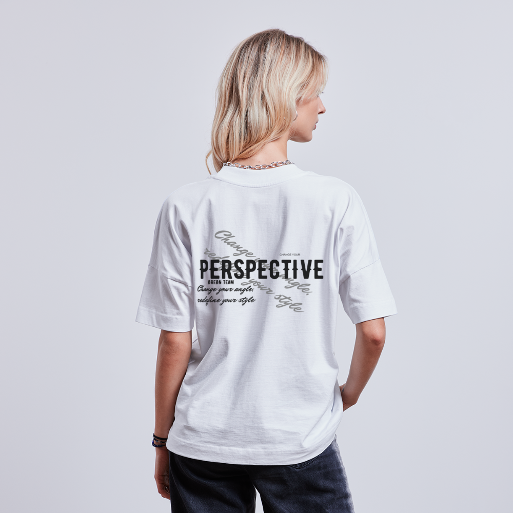 ØREØN PERSPECTIVE CHANGE YOUR ANGLE OVERSIZED T-SHIRT - white