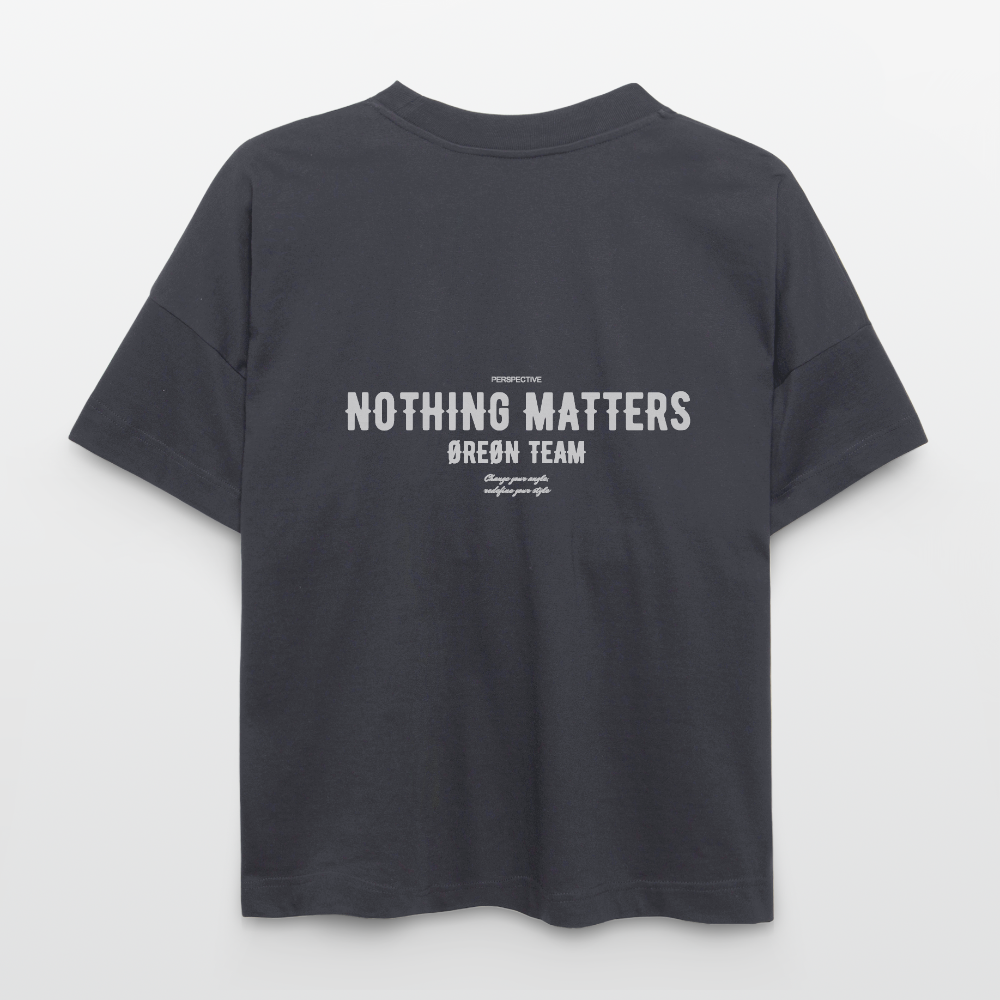 ØREØN PERSPECTIVE NOTHING MATTERS OVERSIZED T-SHIRT - indigo blue